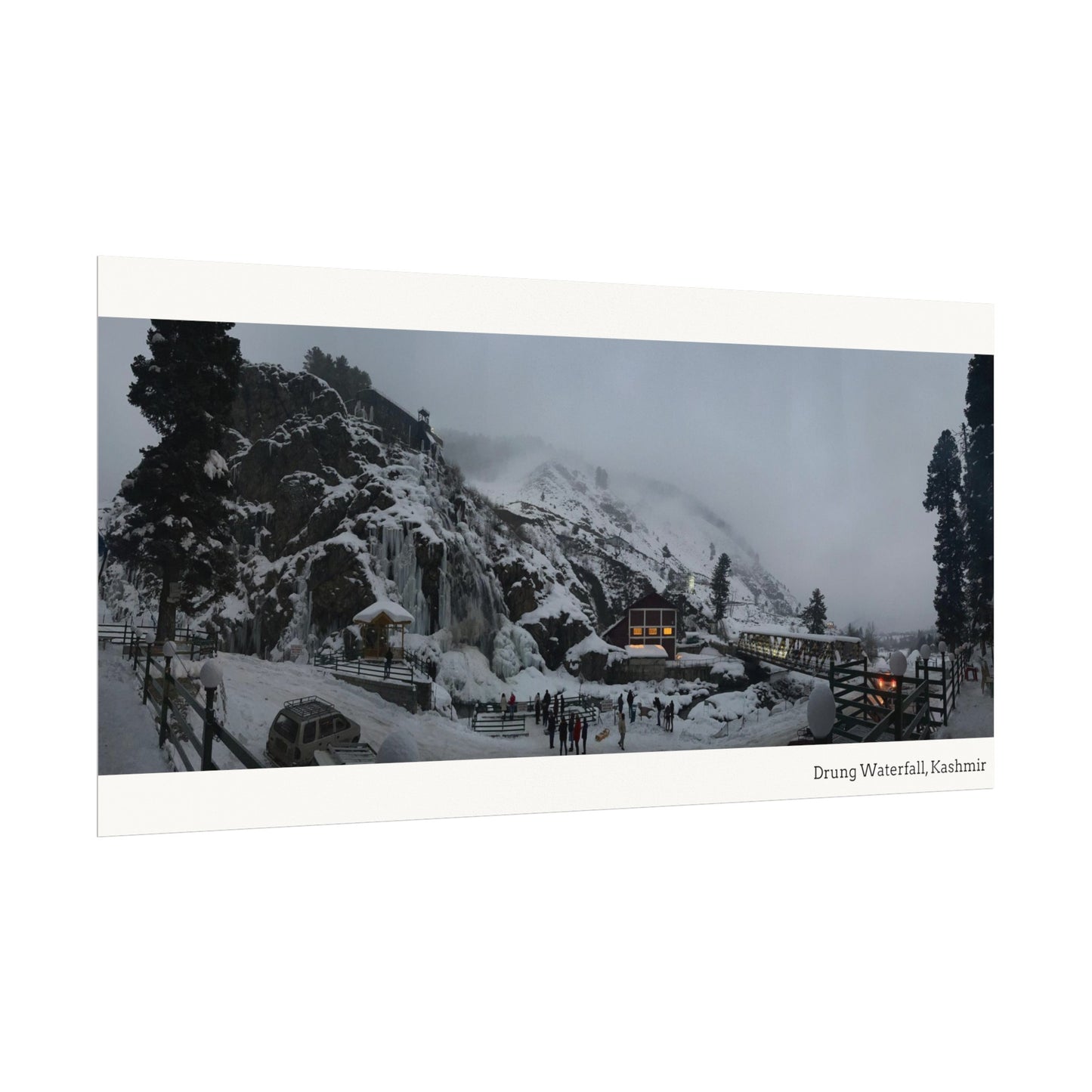 Frozen Drung Waterfall Panorama Poster